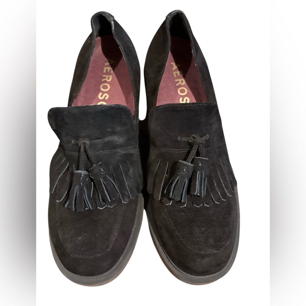 Aerosoles Gibes Leather Tassel Loafer-Block Heel - Picture 2 of 6